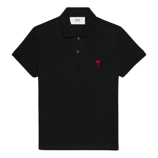AMI Small Heart Logo Polo Shirt 'Black' BFUPL001-760-001