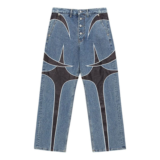 Thug Club TC Leather Denim Pants 'Blue' TC23PT0902BLB