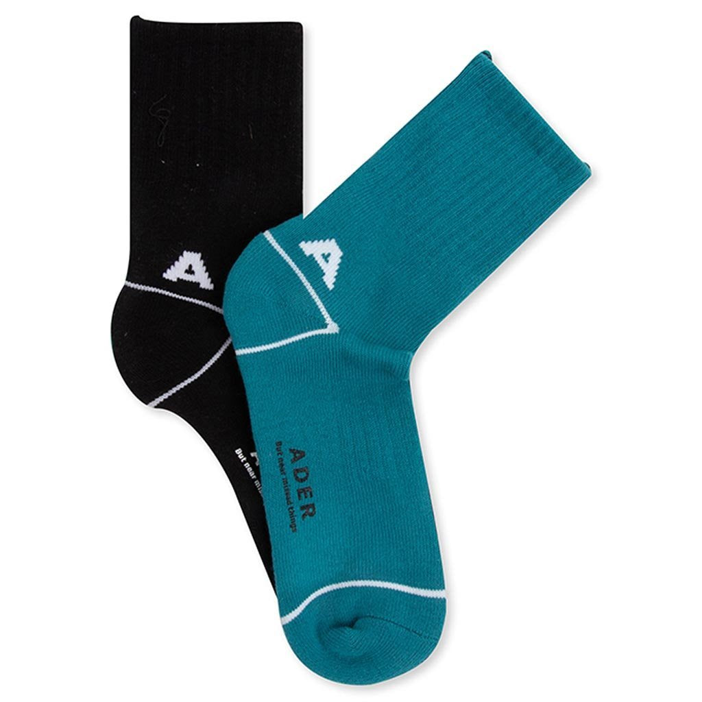 A Half Socks - Black/Teal