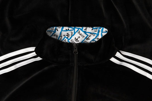 adidas Originals x Have A Good Time Velour Track Top - Black