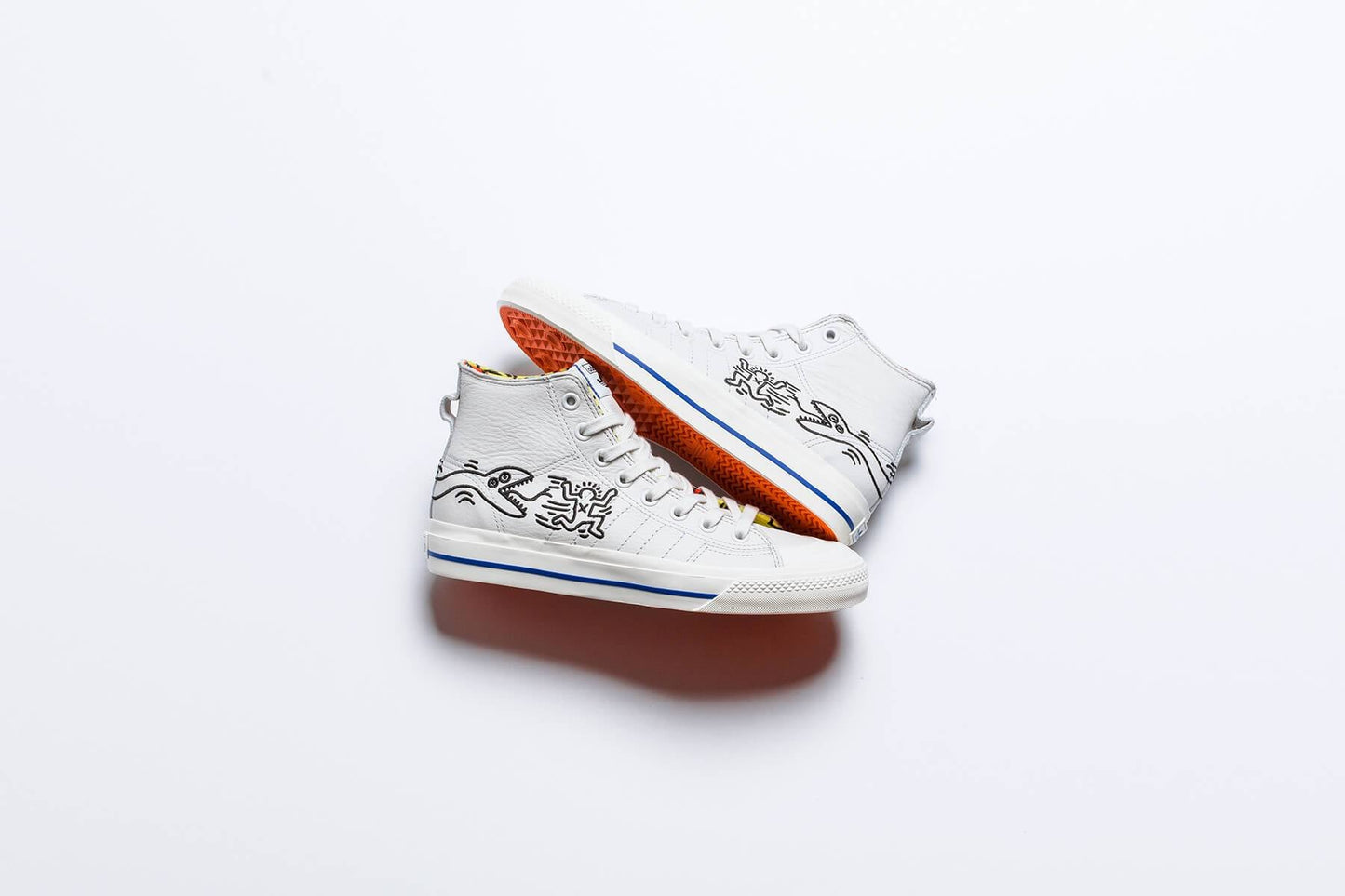 adidas Originals x Keith Haring Nizza Hi RF - Crystal White/Blue/Core White