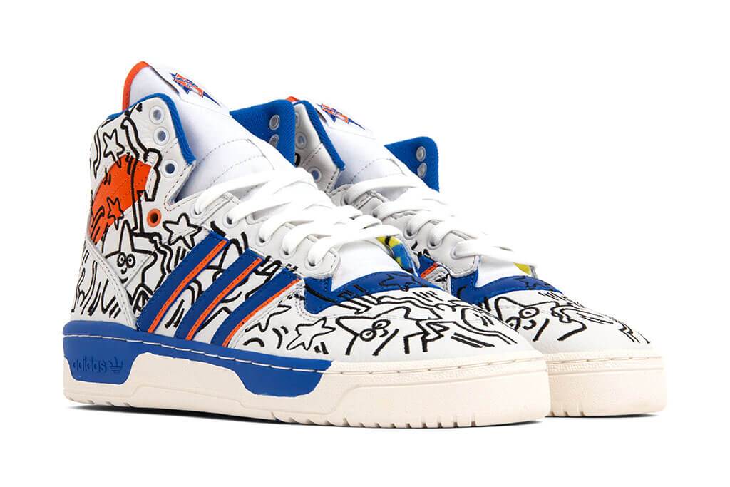 adidas Originals x Keith Haring Rivalry Hi - Crystal White/Blue/Core White