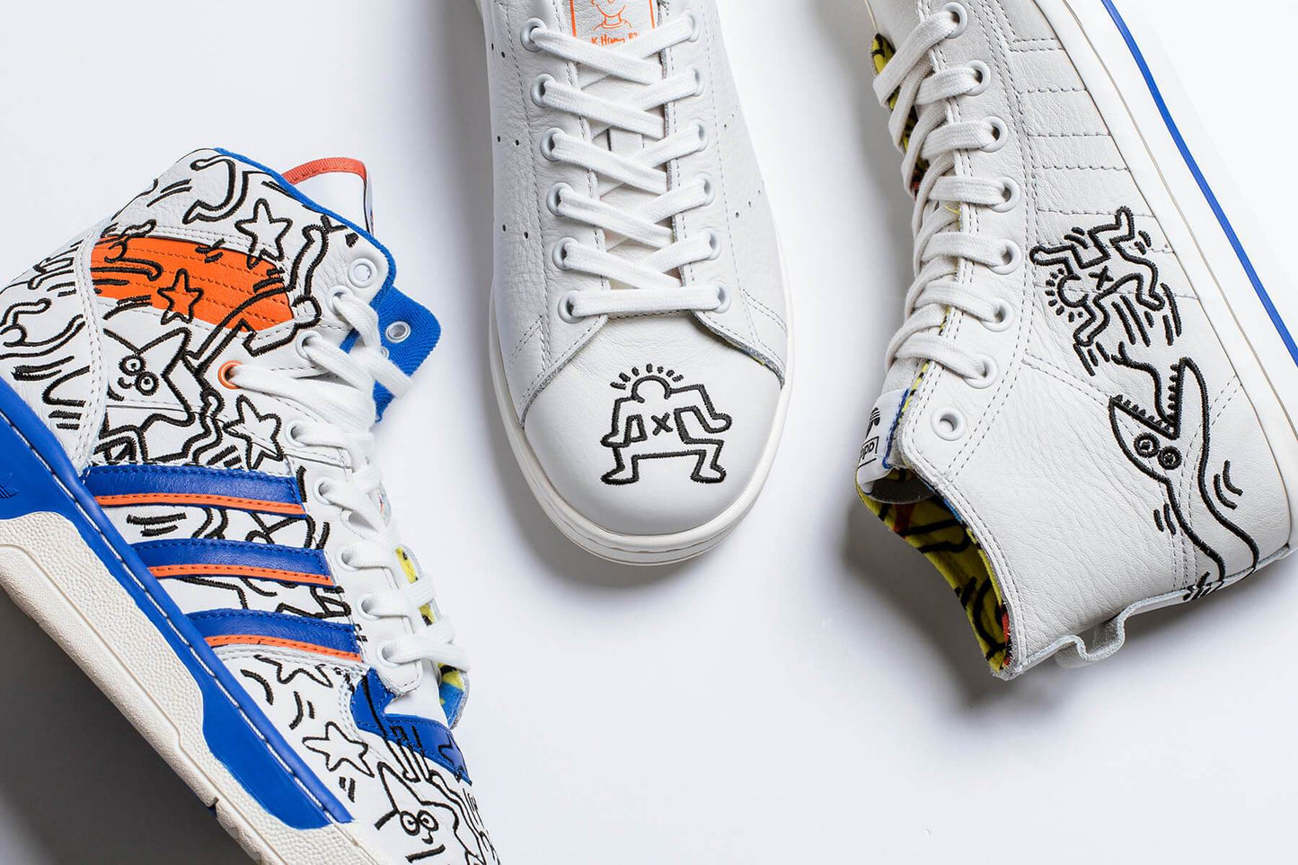 adidas Originals x Keith Haring Stan Smith - Crystal White/Blue/Core White