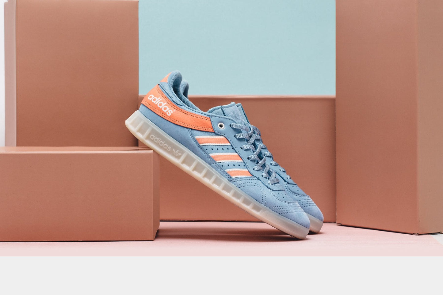 adidas Originals x Oyster Holdings Handball Top - Ash Blue/Coral/Core White