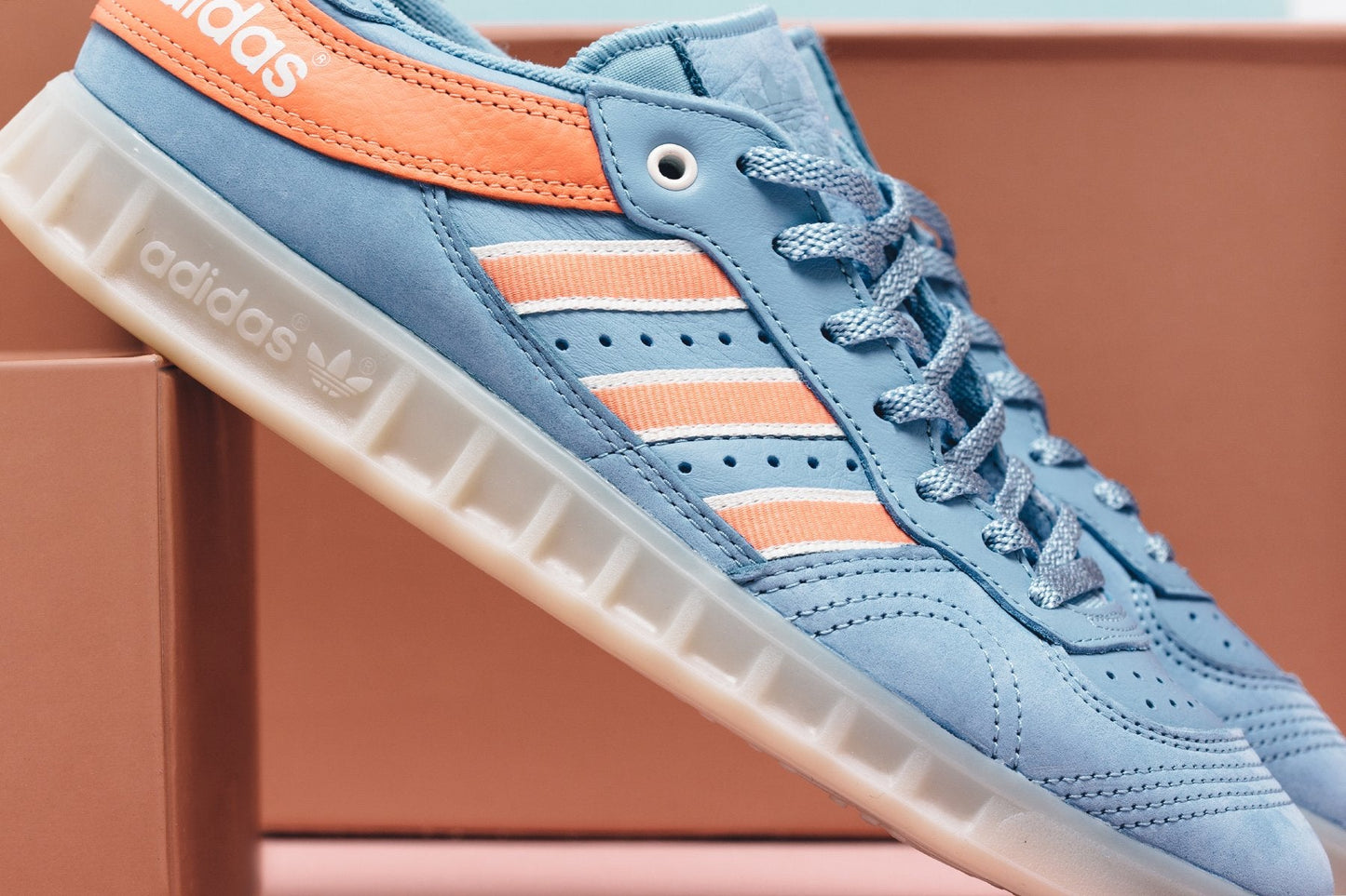 adidas Originals x Oyster Holdings Handball Top - Ash Blue/Coral/Core White