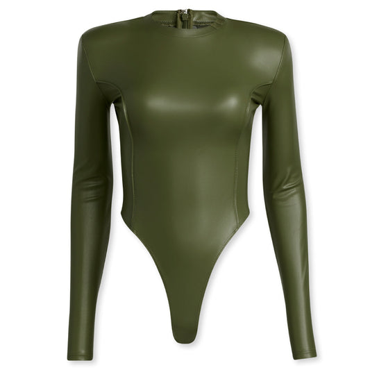 adidas Originals x Ivy Park Women's Faux Leather Bodysuit - Wild Pine