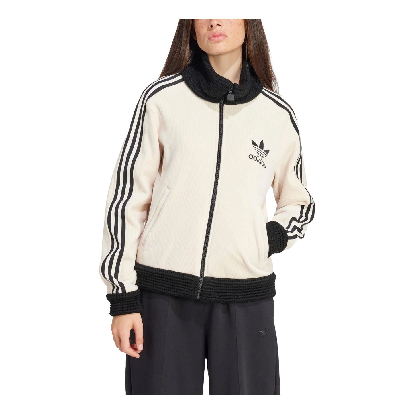 (WMNS) adidas Originals Premium Beckenbauer Luxe Track Jacket Asia Sizing 'Cream White Black' IY2910