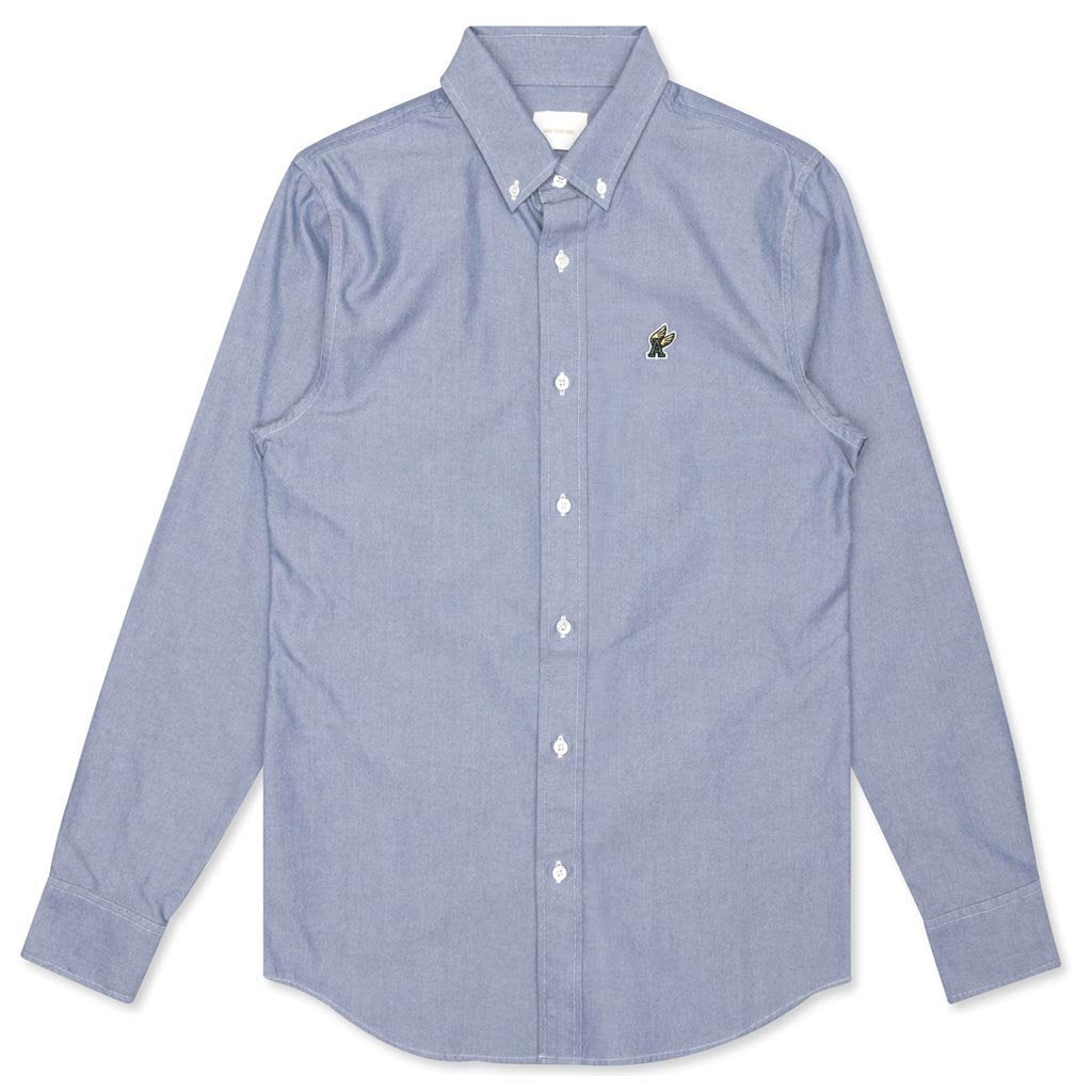 A-Wing Patch Oxford Shirt - Slate Blue