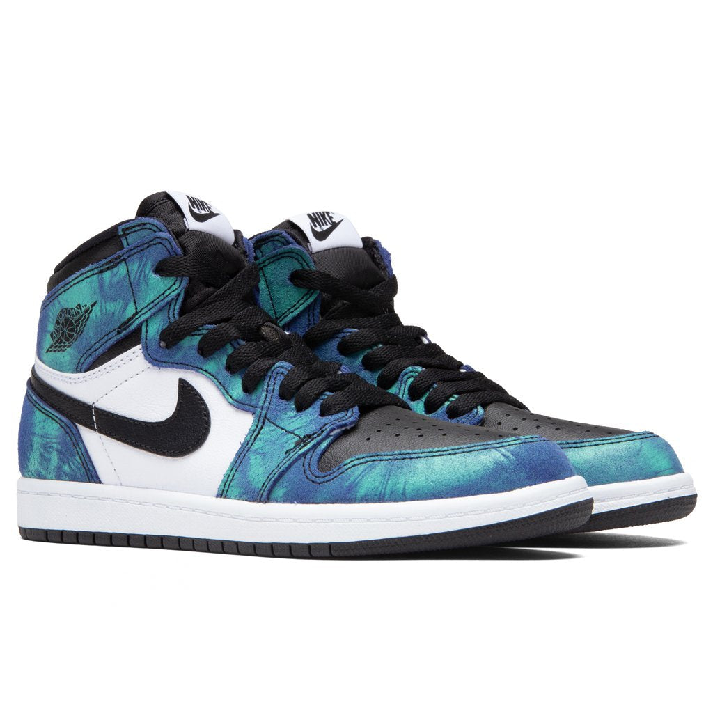 Air Jordan 1 High OG (PS) "Tie-Dye" - White/Black/Aurora Green