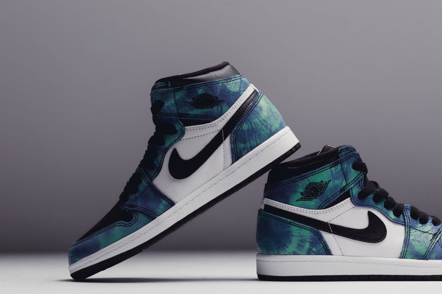 Air Jordan 1 High OG (PS) "Tie-Dye" - White/Black/Aurora Green