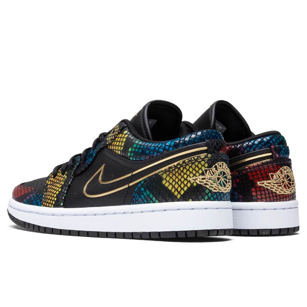 Women's Air Jordan 1 Low "Multicolor Snakeskin" - Black