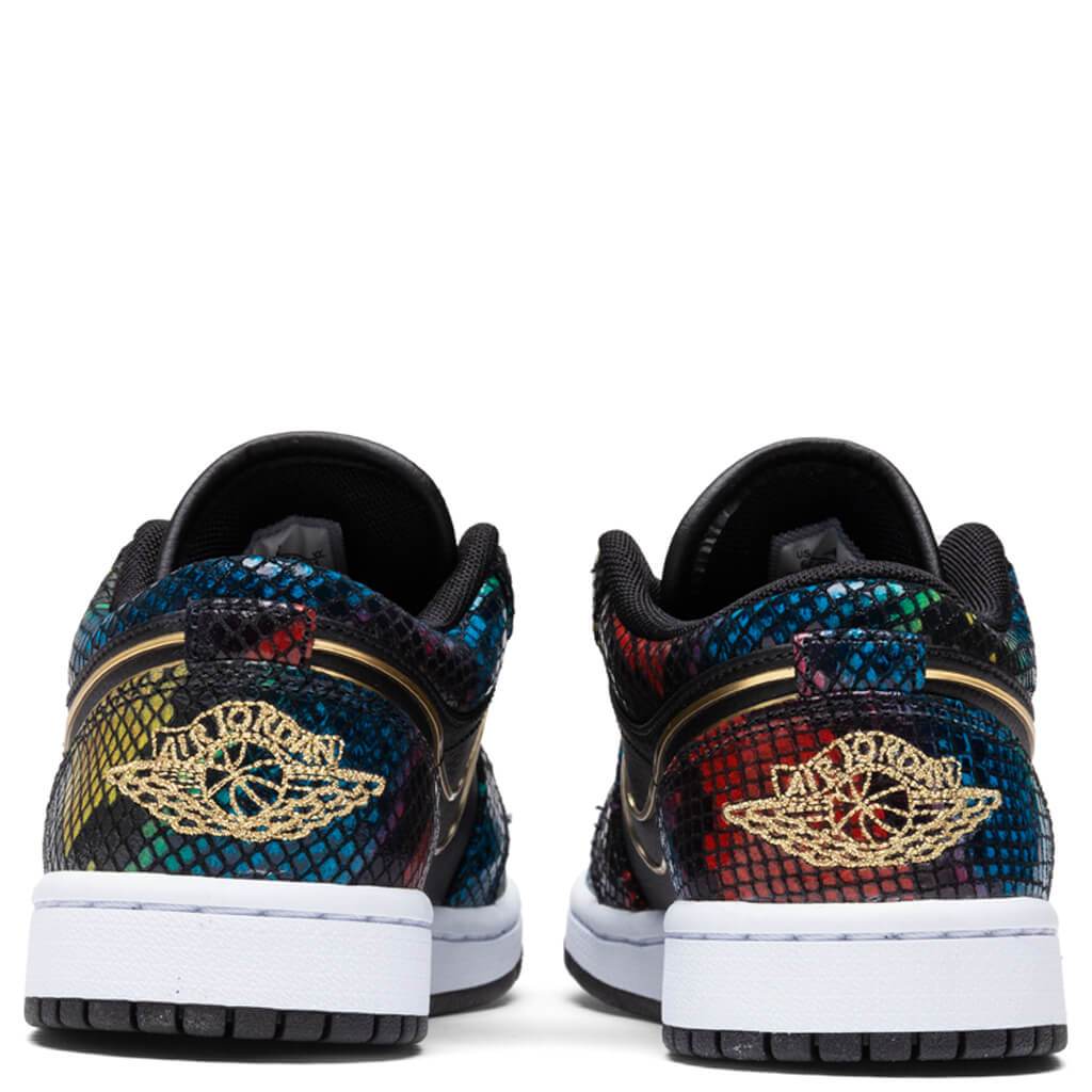 Women's Air Jordan 1 Low "Multicolor Snakeskin" - Black