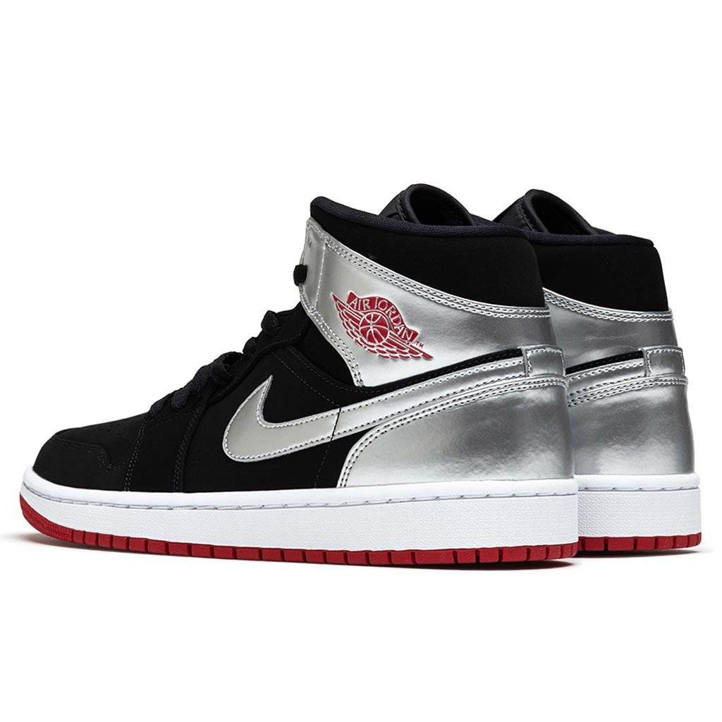 Air Jordan 1 Mid - Black/Gym Red/Metallic Silver