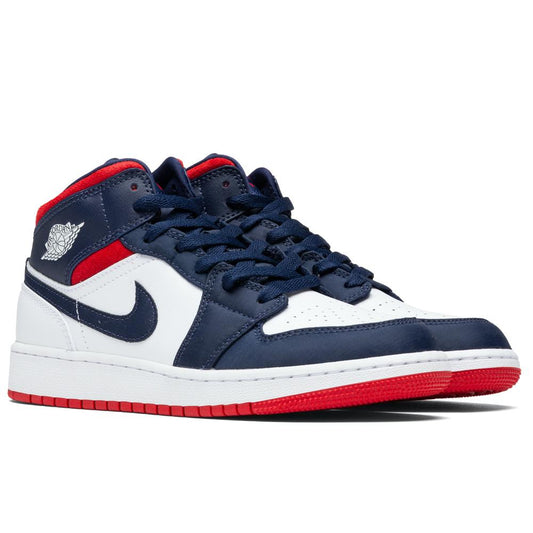Air Jordan 1 Mid SE (GS) - White/University Red