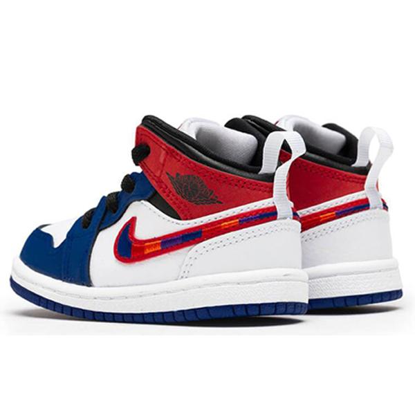 Air Jordan 1 Mid SE (TD) - White/University Red/Rush Blue