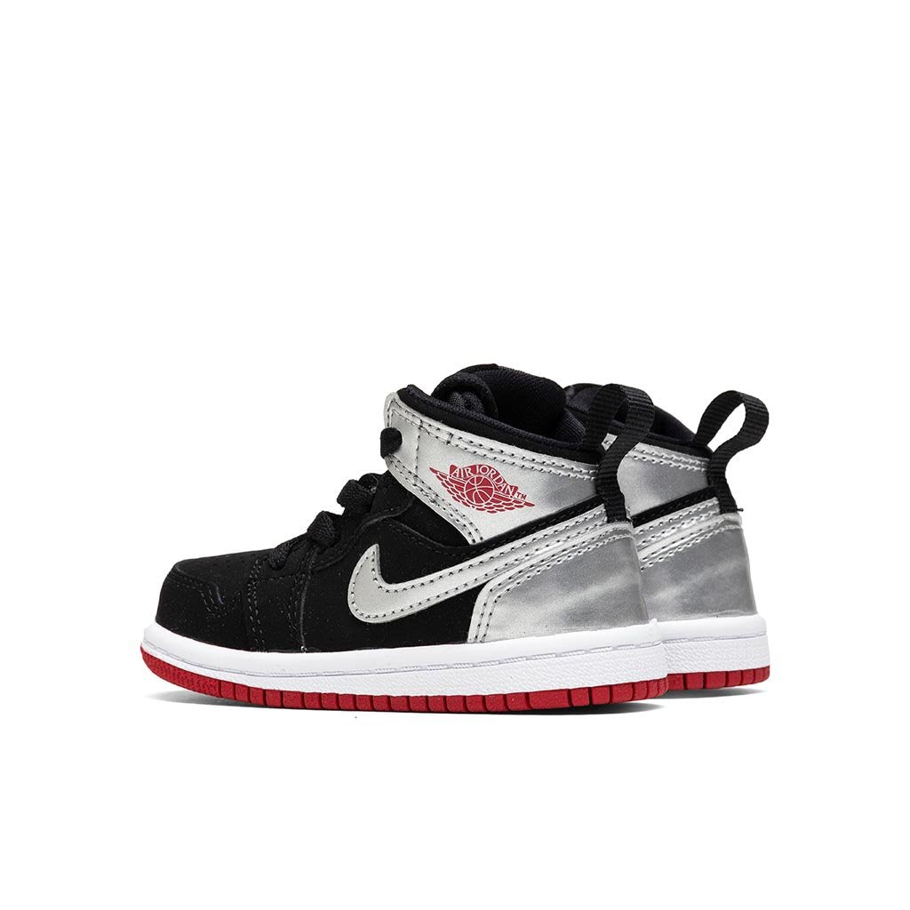 Air Jordan 1 Mid (TD) - Black/Gym Red/Metallic Silver/White