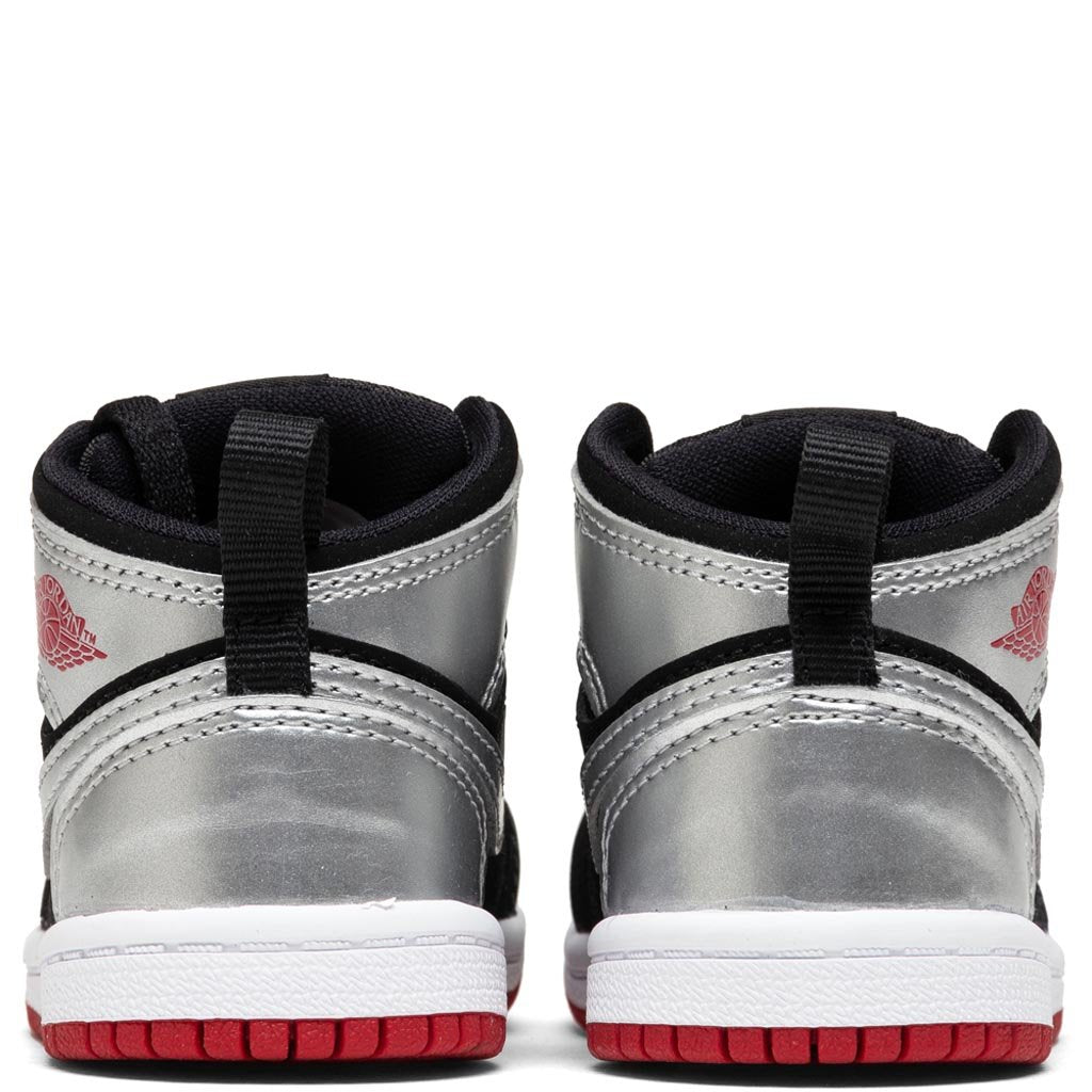 Air Jordan 1 Mid (TD) - Black/Gym Red/Metallic Silver/White