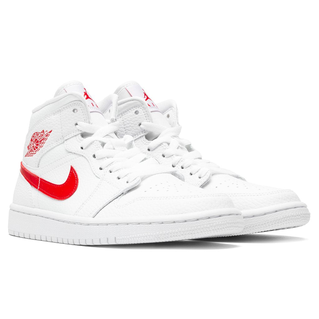 Women's Air Jordan 1 Mid - White/University Red