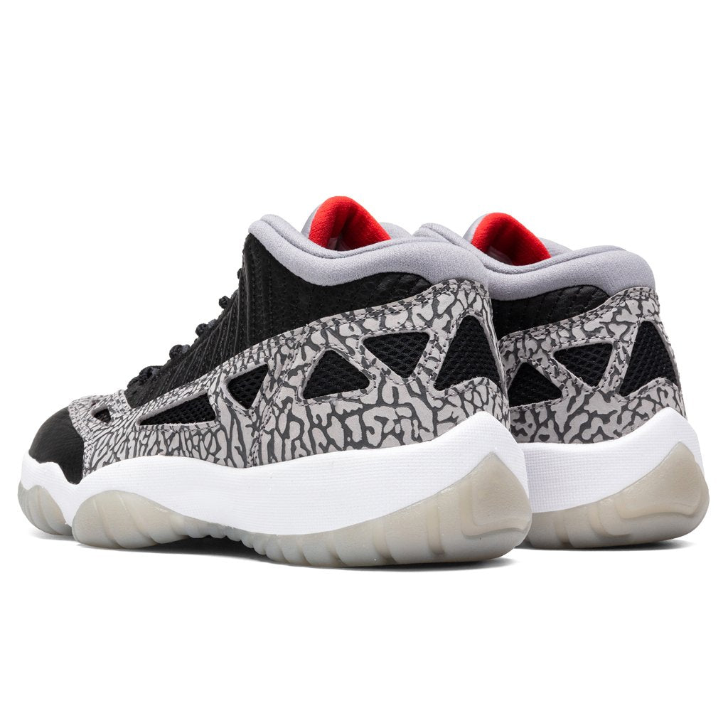 Air Jordan 11 Retro Low IE "Black Cement" - Black/Fire Red