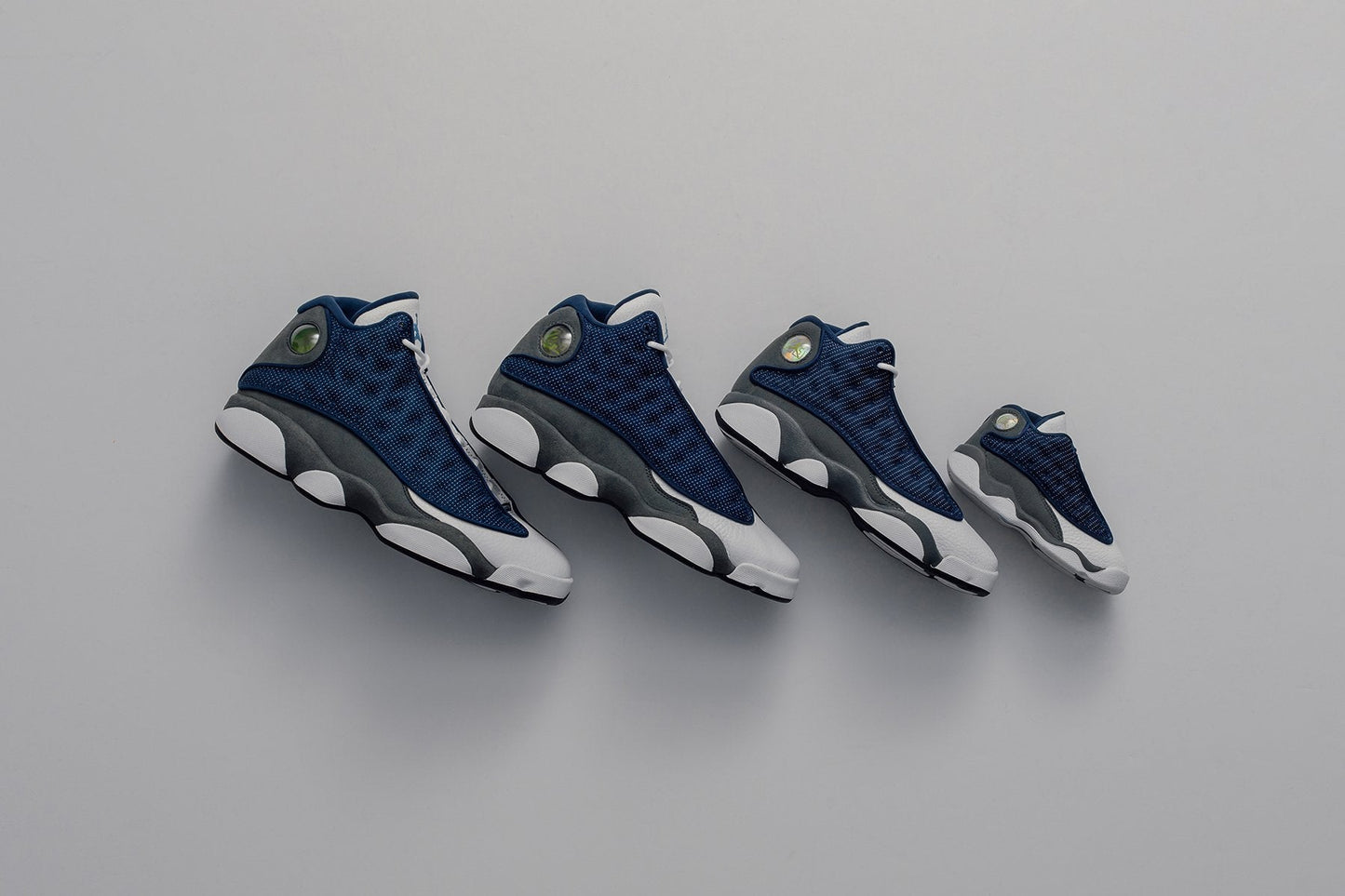Air Jordan 13 Retro (GS) "Flint Grey" - Navy/University Blue