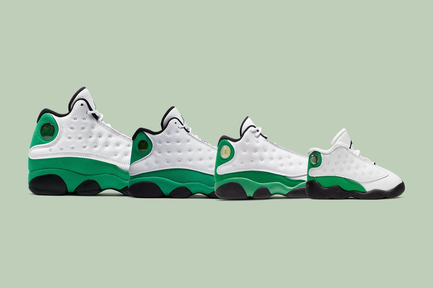 Air Jordan 13 Retro (PS) "Lucky Green" - White/Black