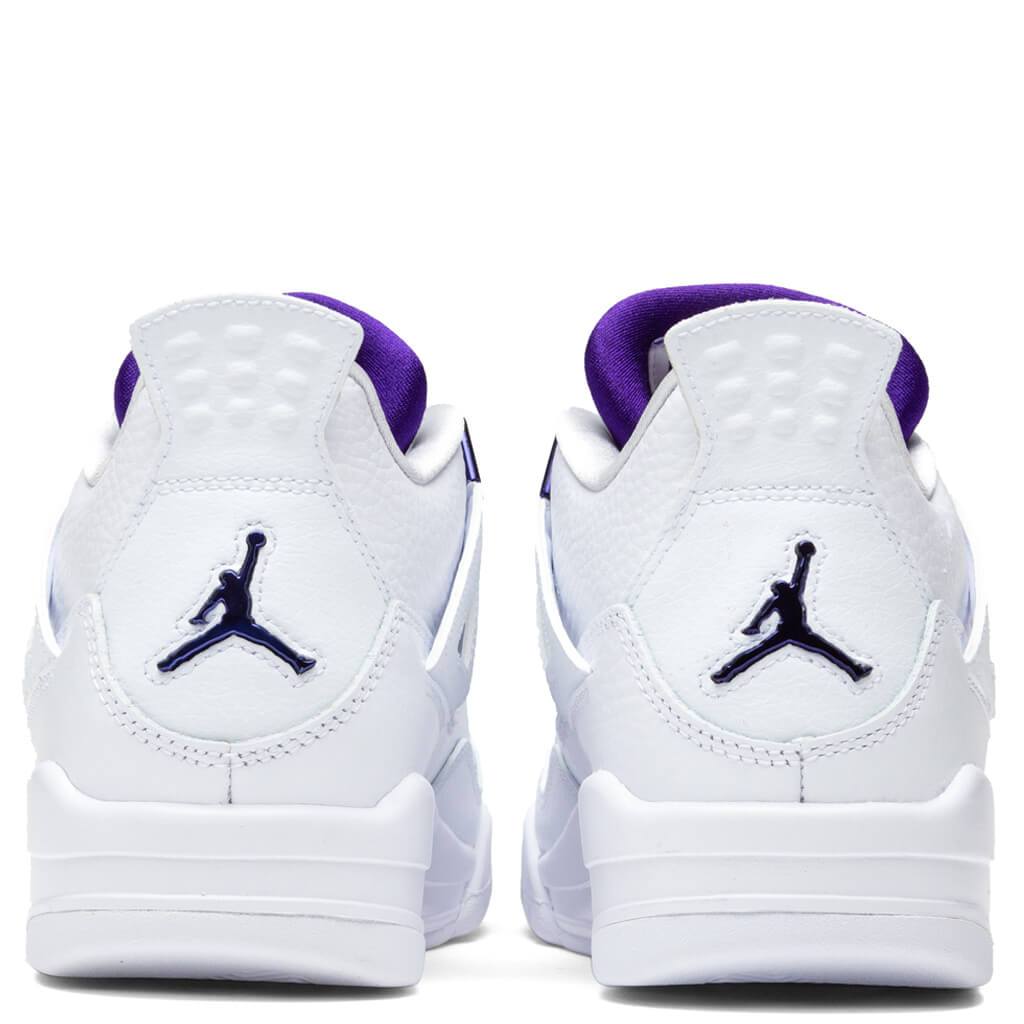 Air Jordan 4 Retro (GS) - White/Court Purple/Metallic Silver