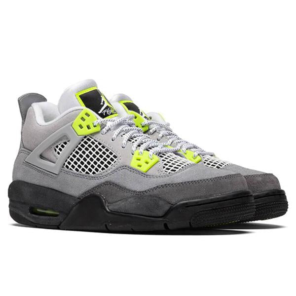 Air Jordan 4 Retro "Neon" (GS) - Cool Grey/Volt/Wolf Grey/Anthracite