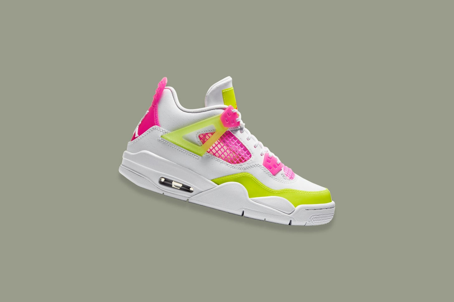 Air Jordan 4 Retro SE (GS) "Lemon Venom" - White/Pink Blast