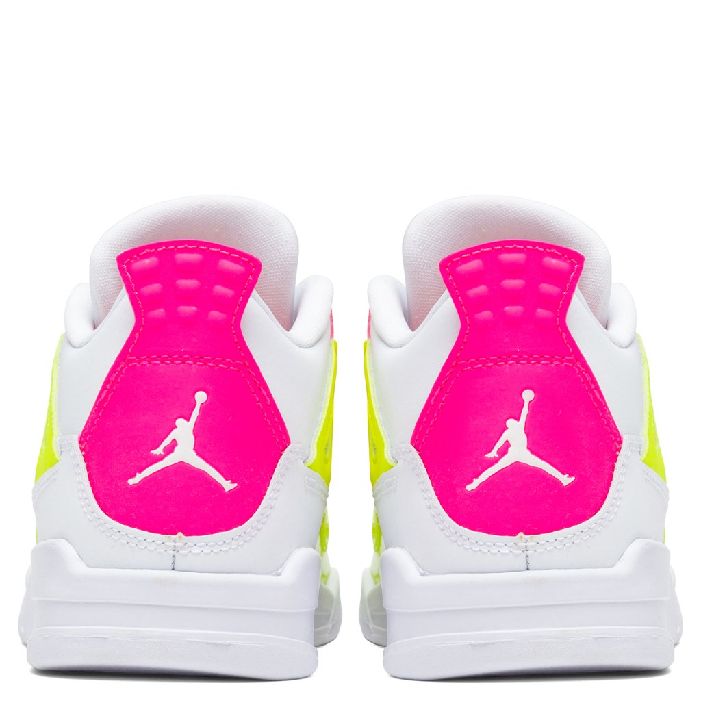 Air Jordan 4 Retro SE (PS) "Lemon Venom" - White/Pink Blast
