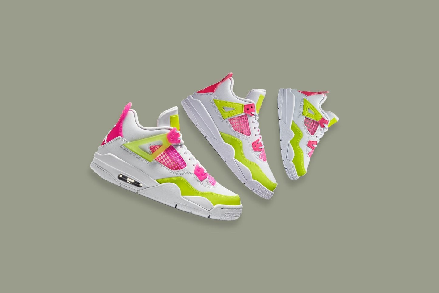Air Jordan 4 Retro SE (PS) "Lemon Venom" - White/Pink Blast