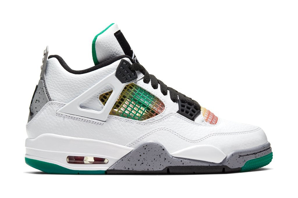 Women's Air Jordan 4 Retro "Rasta" - White/University Red/Lucid Green
