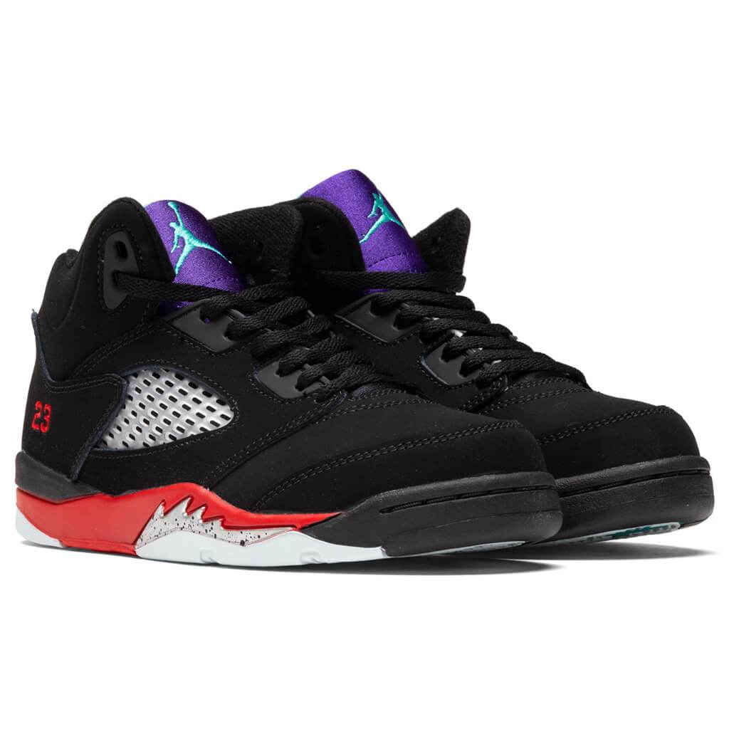 Air Jordan 5 Retro (PS) "Top 3" - Black/New Emerald/Fire Red/Grape Ice