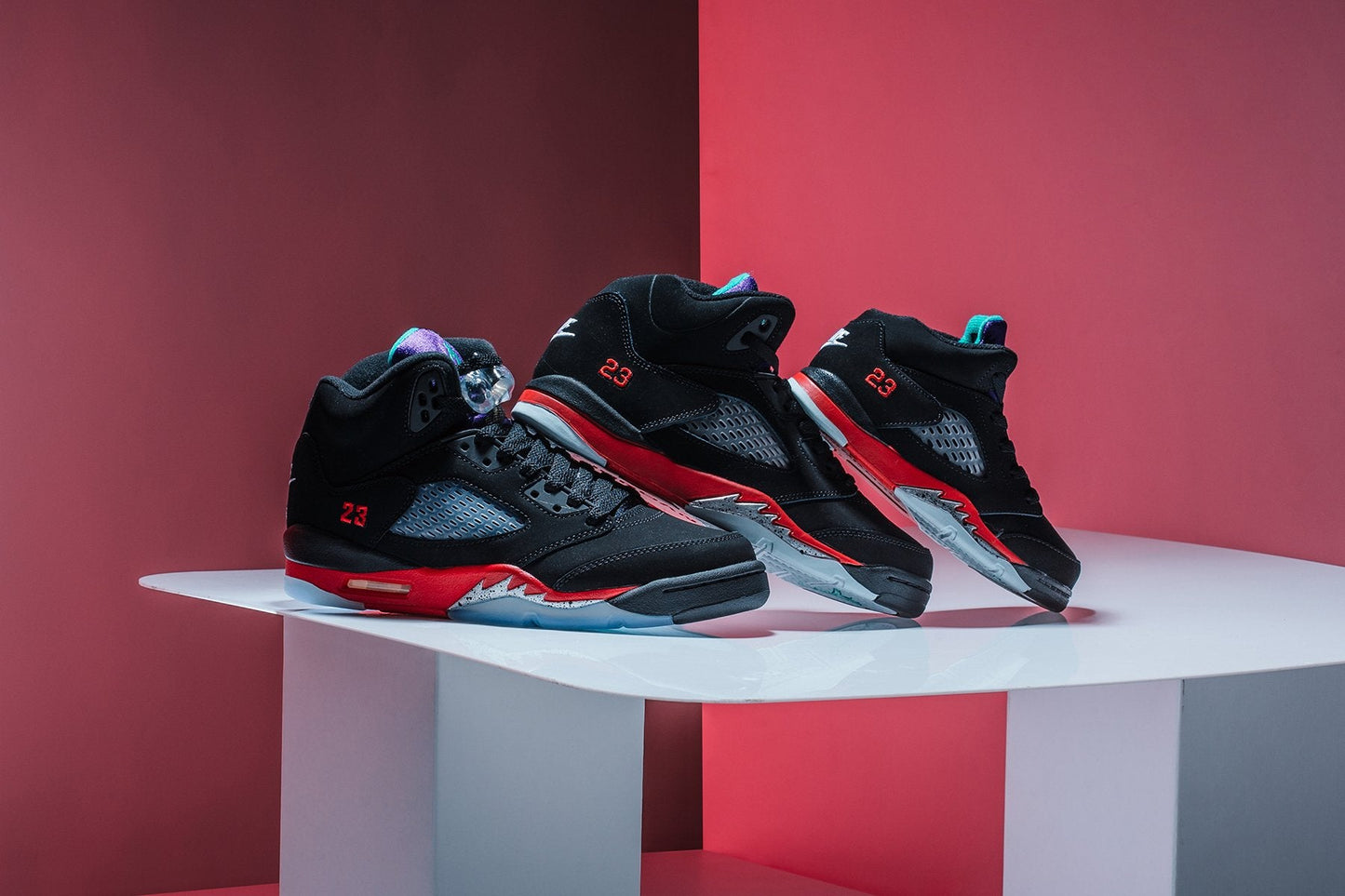 Air Jordan 5 Retro (PS) "Top 3" - Black/New Emerald/Fire Red/Grape Ice