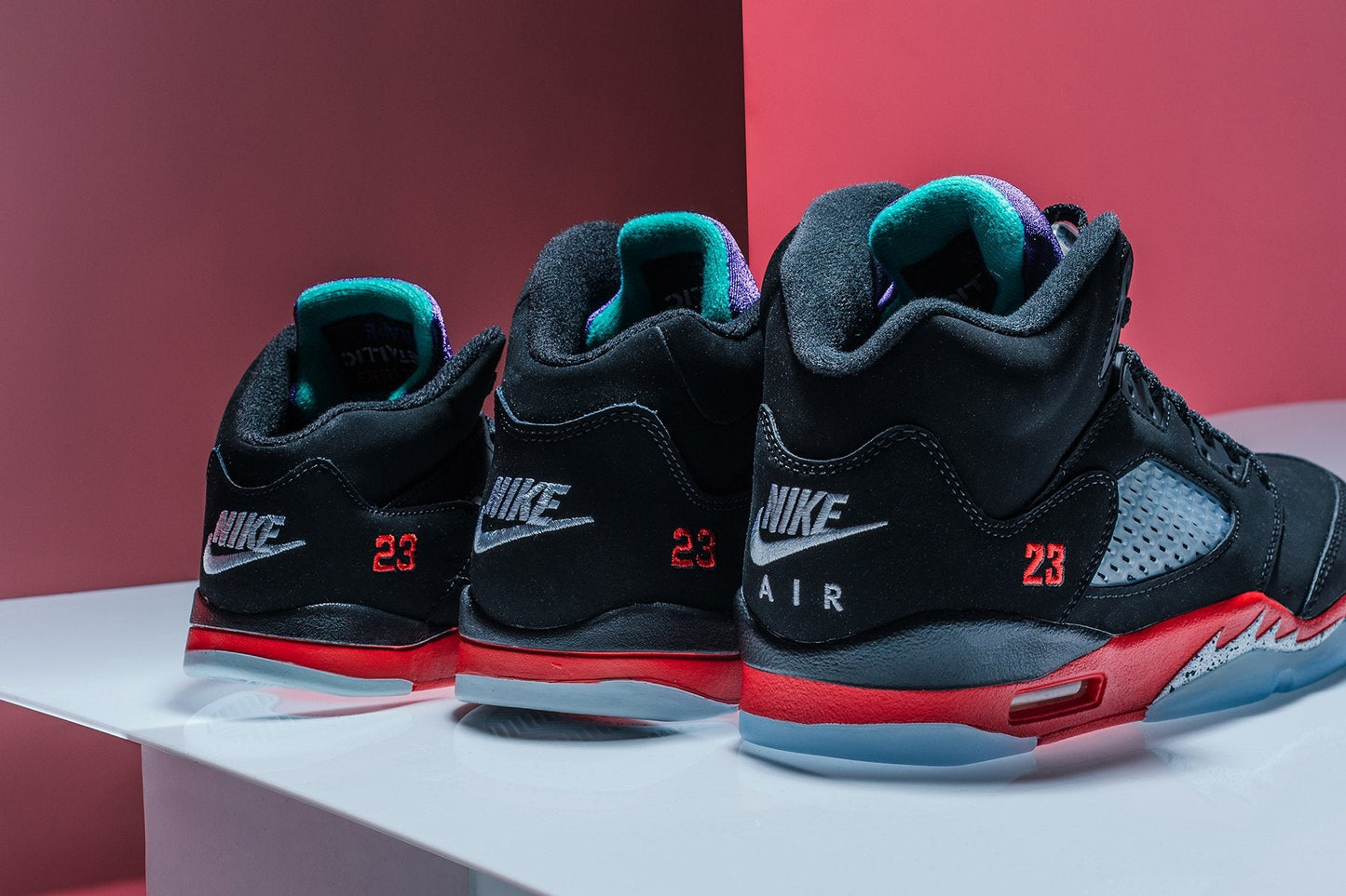Air Jordan 5 Retro (PS) "Top 3" - Black/New Emerald/Fire Red/Grape Ice