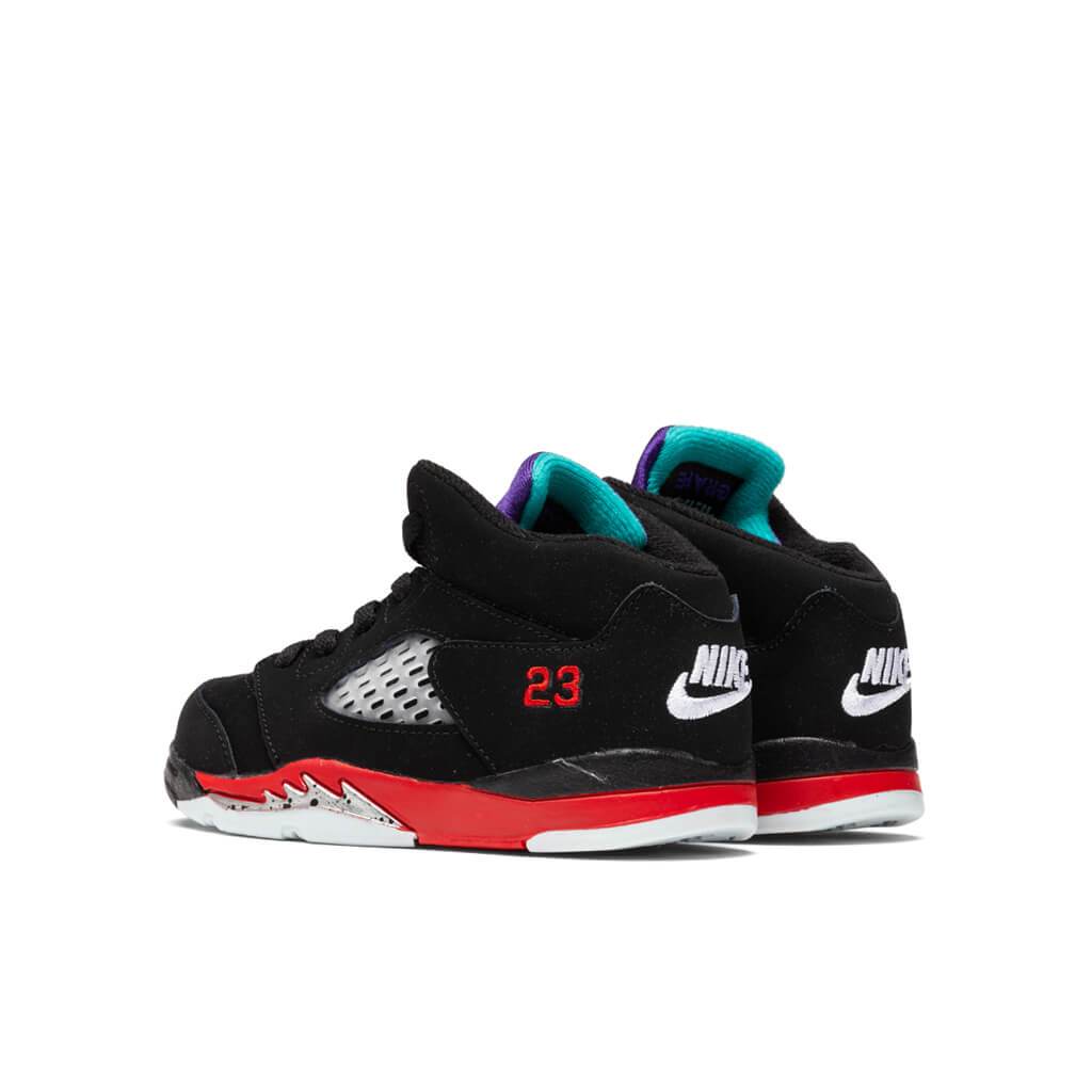 Air Jordan 5 Retro (TD) "Top 3" - Black/New Emerald/Fire Red/Grape Ice