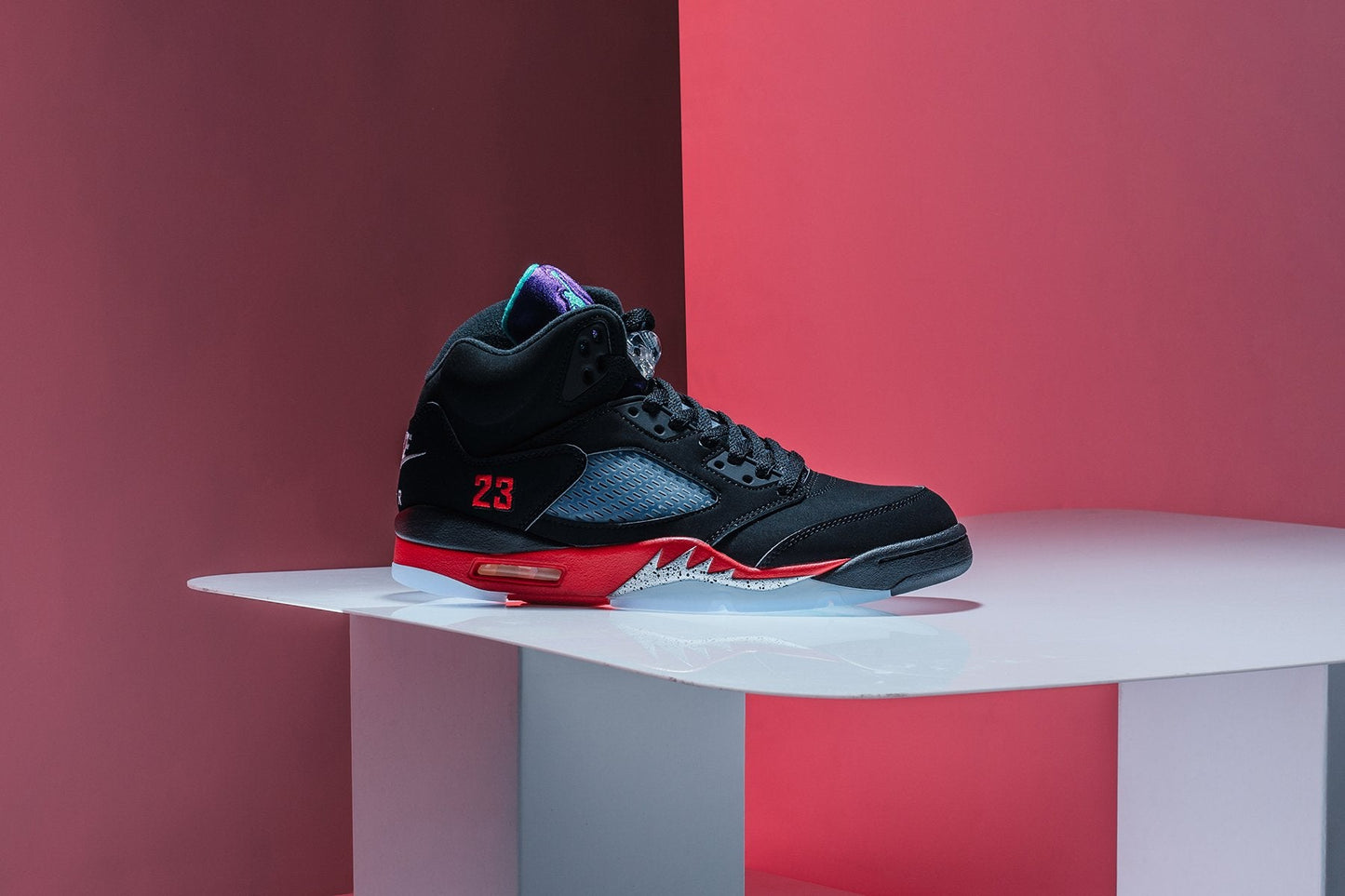 Air Jordan 5 Retro "Top 3" - Black/New Emerald/Fire Red/Grape Ice