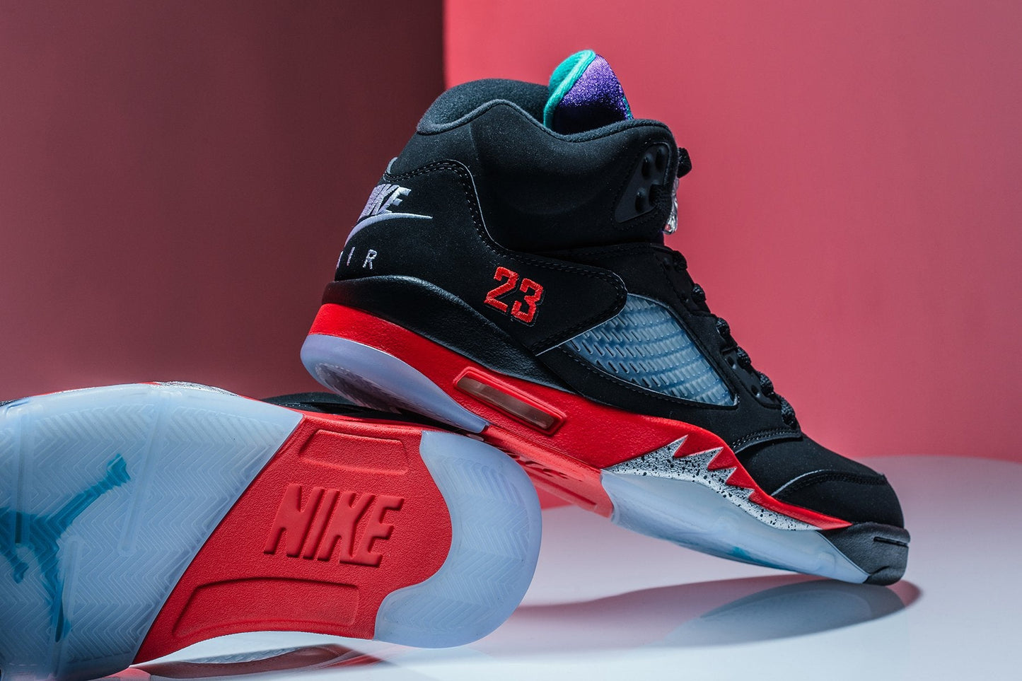Air Jordan 5 Retro "Top 3" - Black/New Emerald/Fire Red/Grape Ice