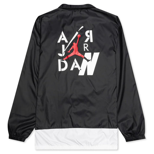 Air Jordan Legacy AJ 4 Coaches Jacket - Black/White/White