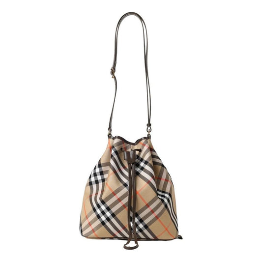 (WMNS) Burberry 25 Burberry Vintage Check Coated Cotton Bag 'Beige' 8093869