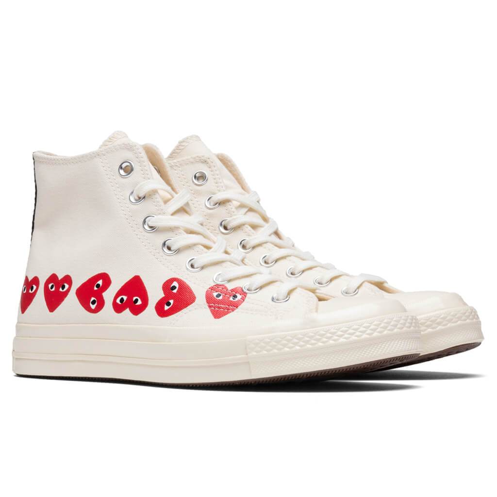 Converse x Comme Des Garcons PLAY All Star Chuck '70 Hi "Multi Heart" - Off-White [2019]