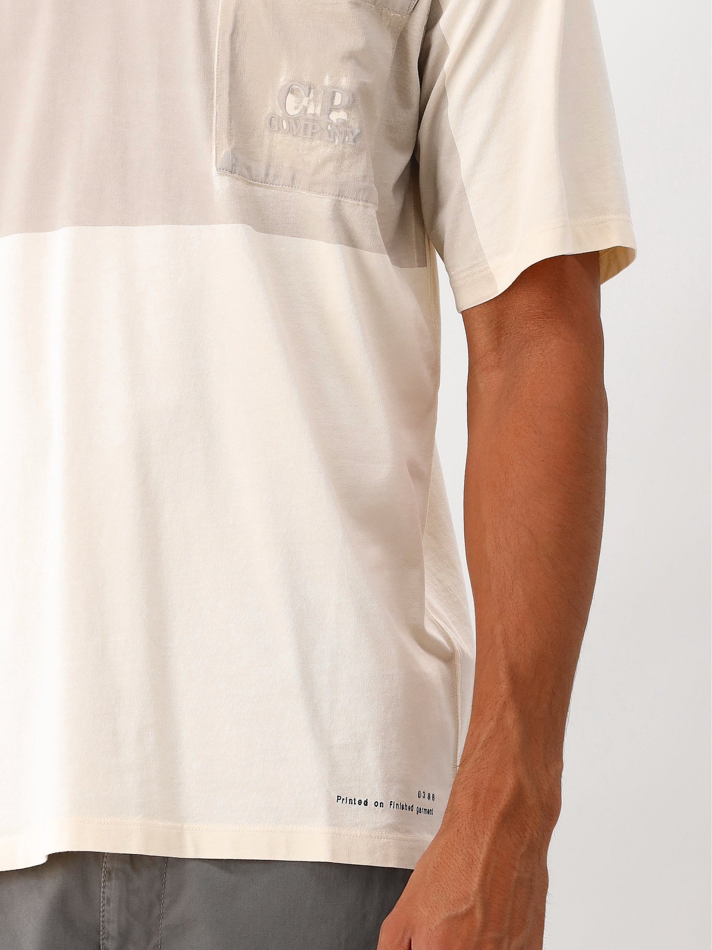 C.P. Company T-shirt Beige Jersey 24/1 Printed