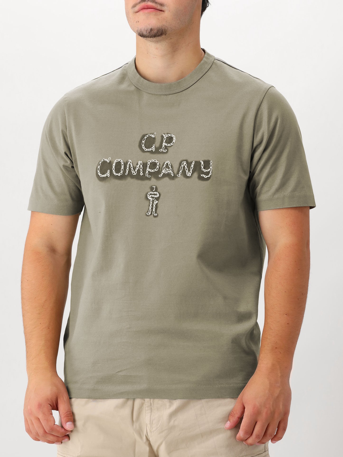 C.P. Company T-shirt Groen Mercerized Jersey 30/2 Twisted