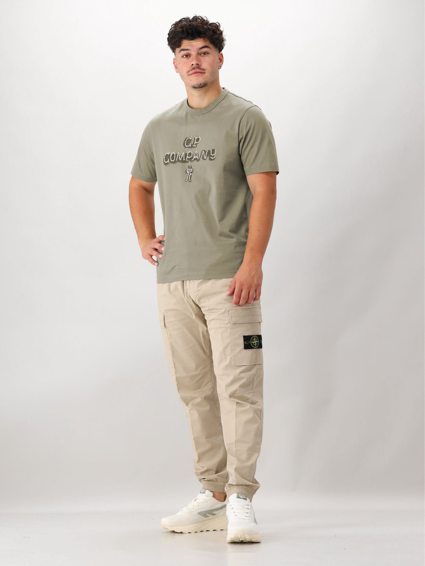 C.P. Company T-shirt Groen Mercerized Jersey 30/2 Twisted