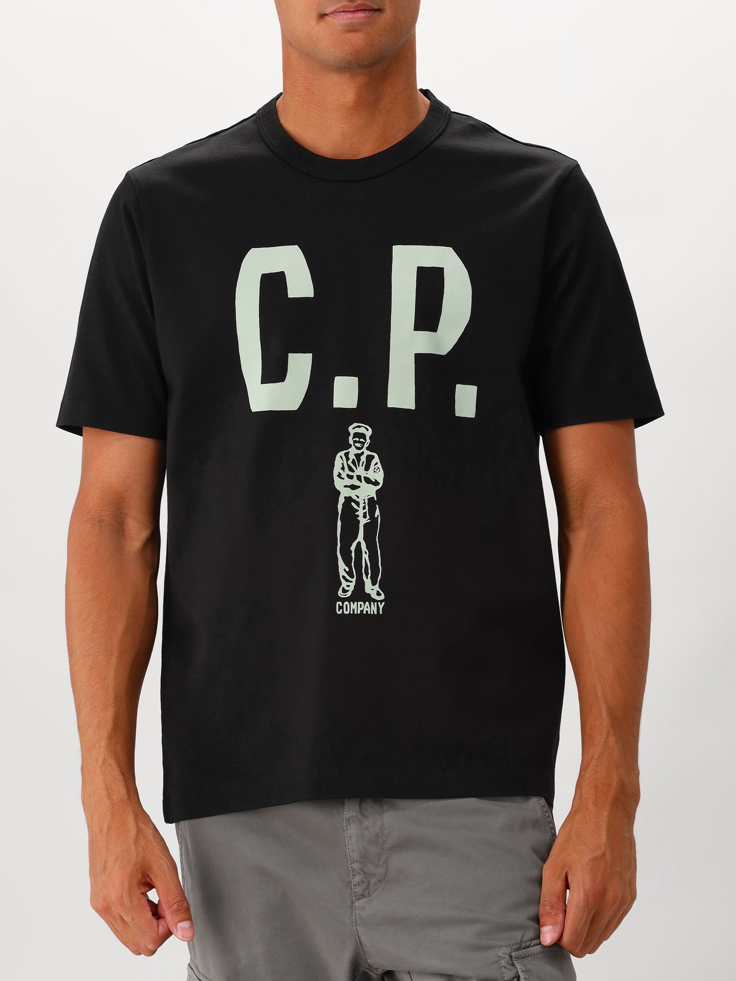 C.P. Company T-shirt Zwart Mercerized Jersey 30/2 Twisted