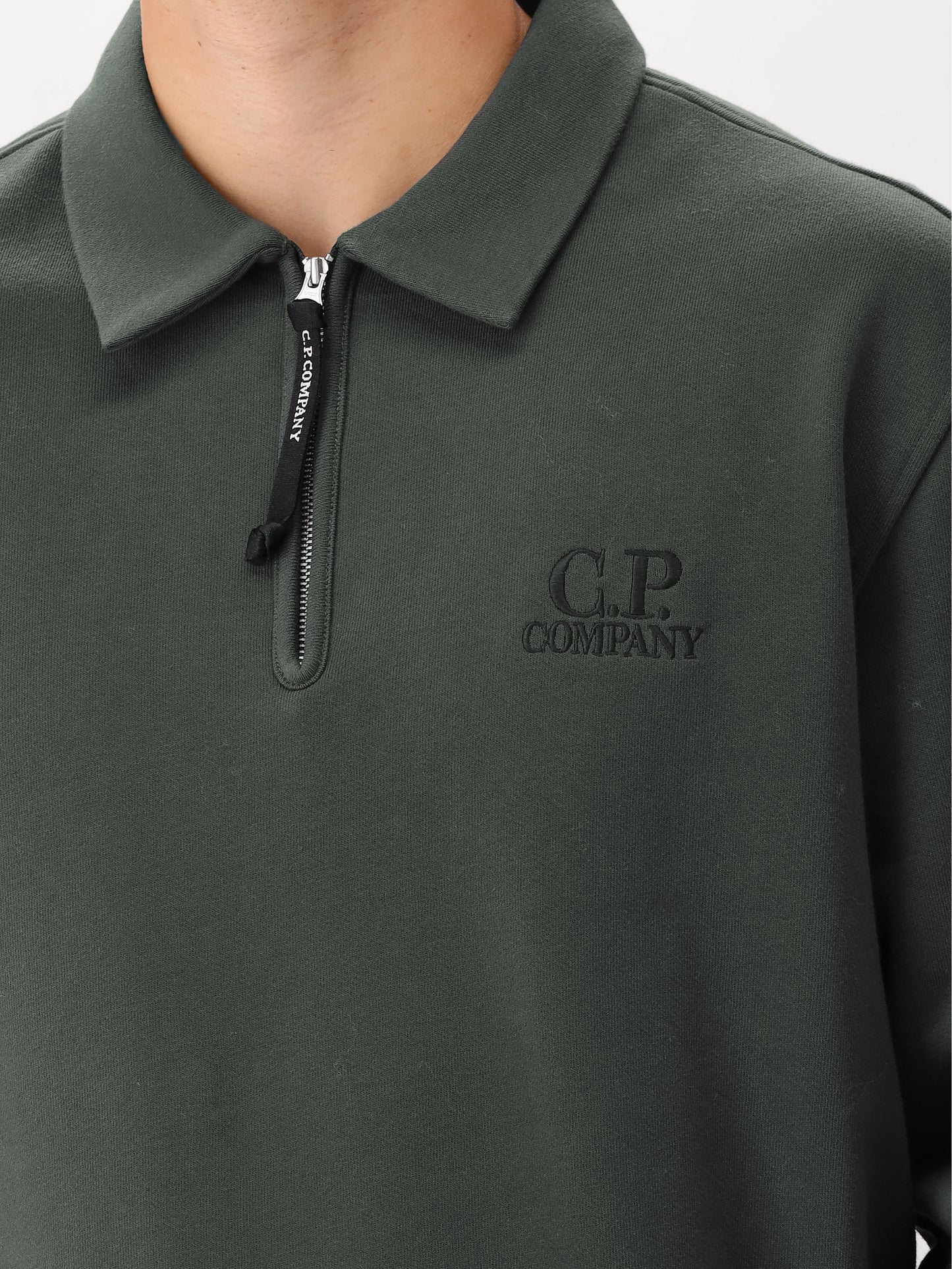 C.P. Company Sweater Grijs Half Zip