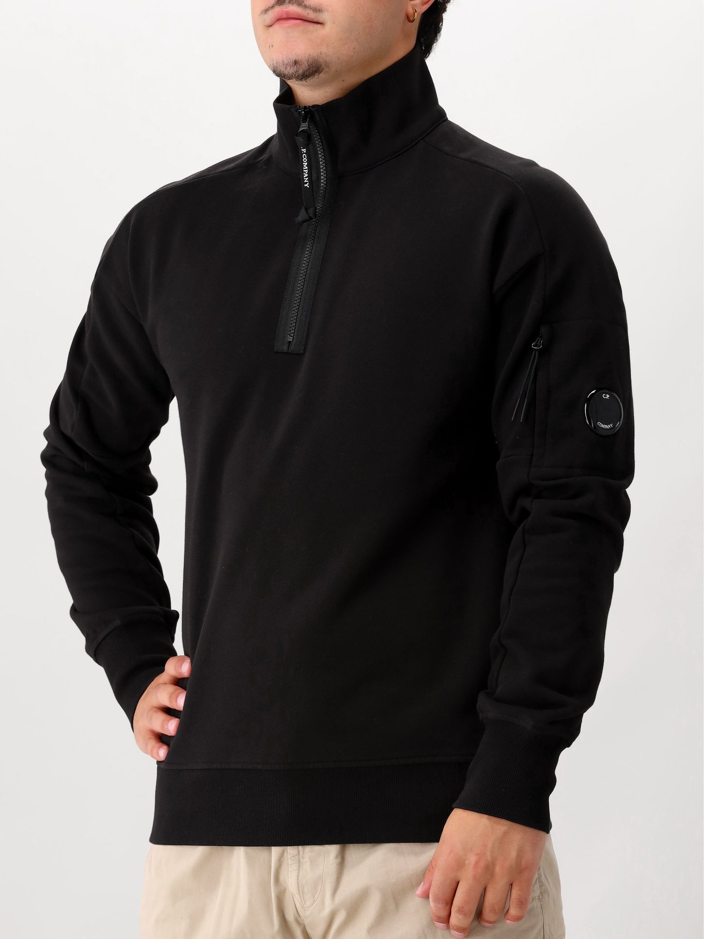 C.P. Company Sweater Zwart Half Zip