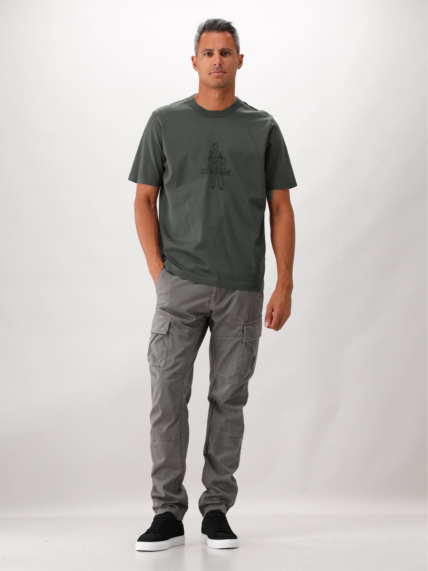 C.P. Company T-shirt Donker Grijs Jersey 30/2 Twisted