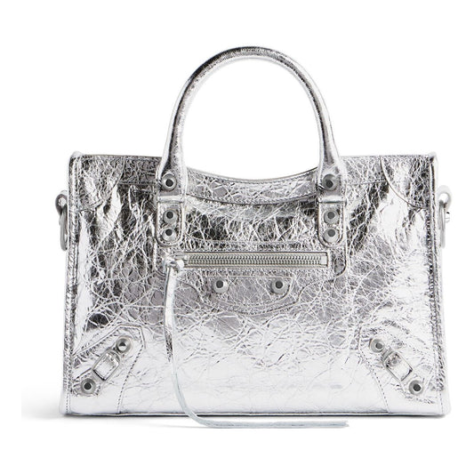 (WMNS) Balenciaga Le City Small Bag Metallized 'Silver' 7977892AA9R8122