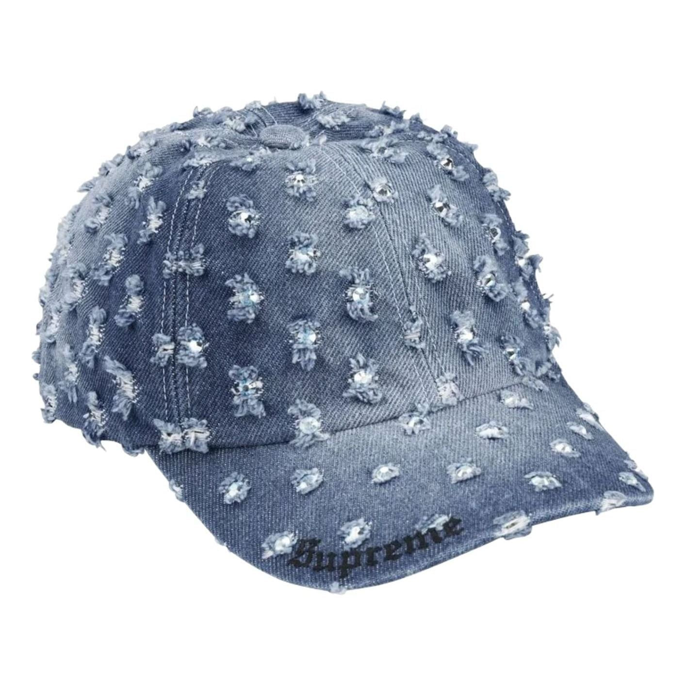 Supreme FW26 Hole Punch Rhinestone Denim 6-Panel 'Washed Indigo' SUP-FW26-1072-IND