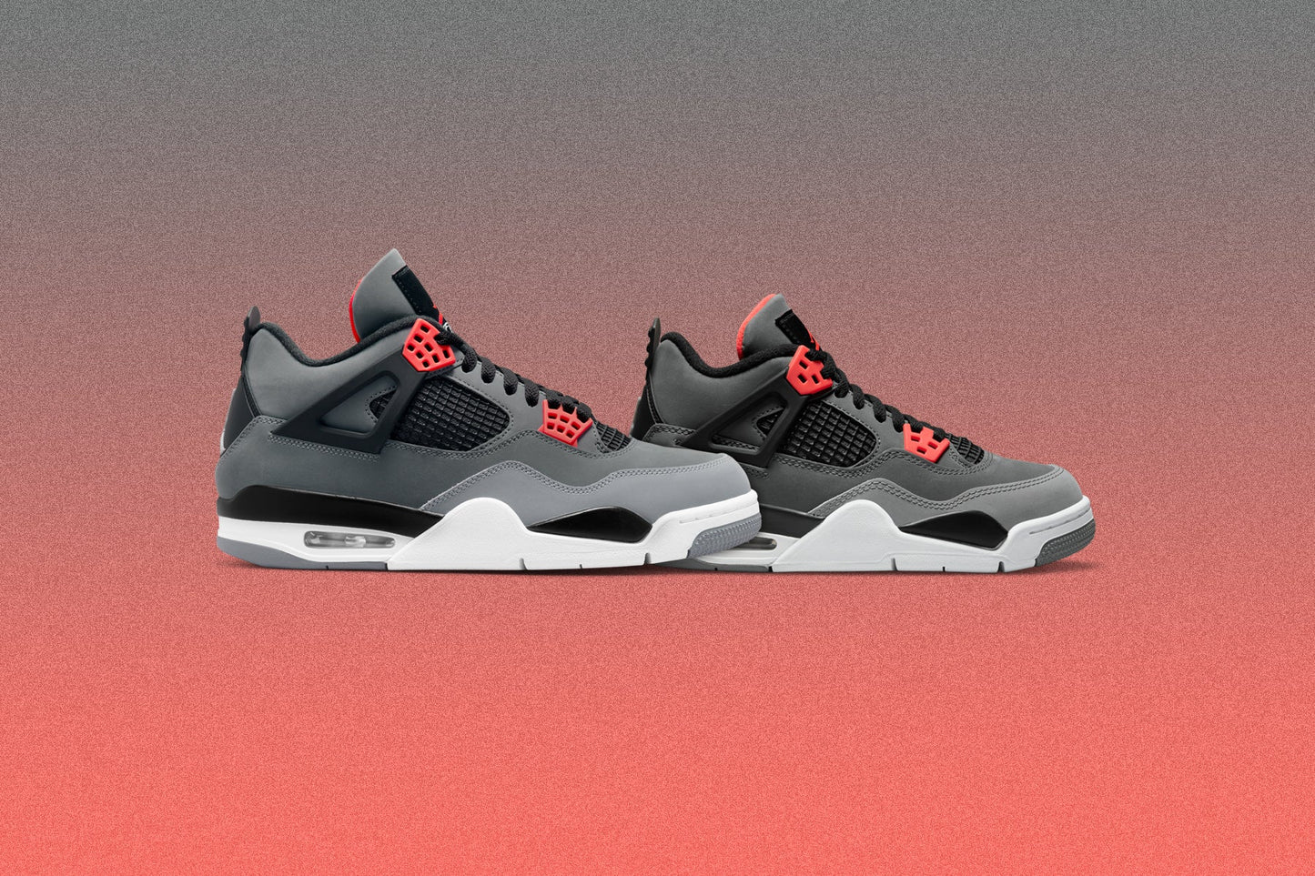 Air Jordan 4 Retro 'Infrared' (GS) - Dark Grey/Infrared 23/Black Cement Grey